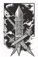 Ruler, spear, brave tattoo design idea