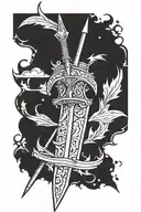 Ruler, spear, brave tattoo design idea