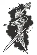 Ruler, spear, brave tattoo design idea