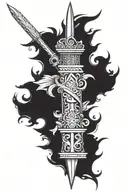 Ruler, spear, brave tattoo design idea