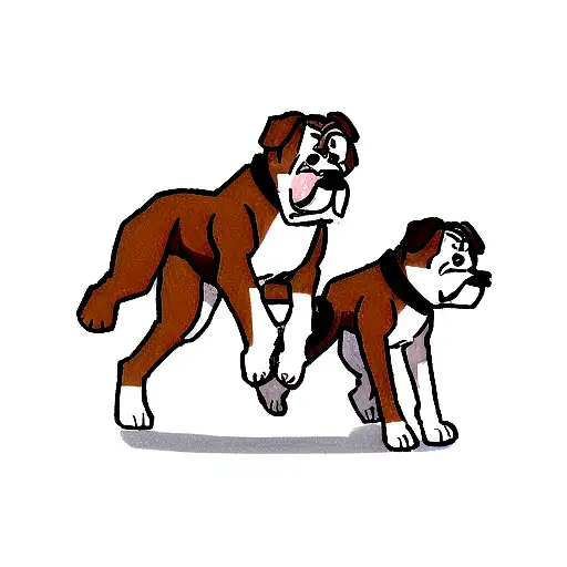 Two boxer dogs tattoo design idea