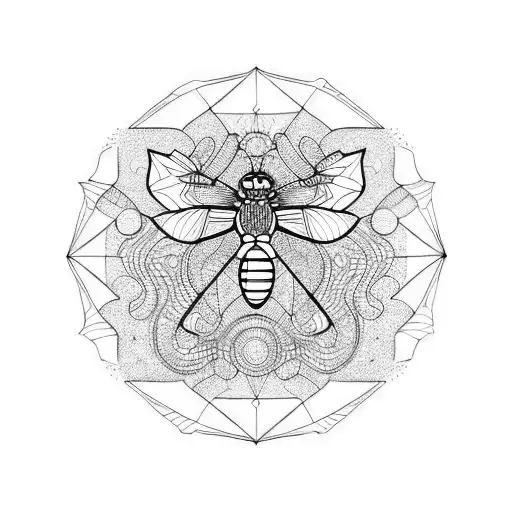 honey comb tattoo design idea