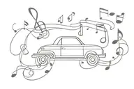 car music notes tattoo design idea