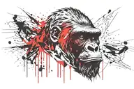 aggressive gorilla face scream tattoo design idea