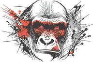 aggressive gorilla face scream tattoo design idea