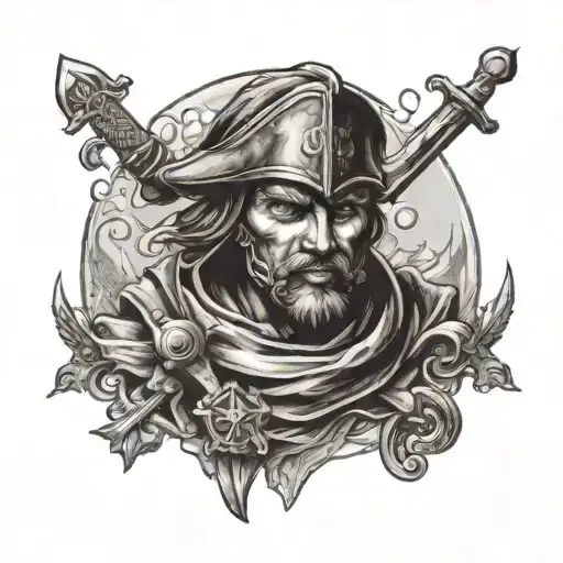 swiss mercenary engraving  tattoo design idea