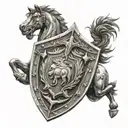 Trojan, shield, 6 stars tattoo design idea