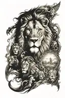 chronicles of narnia the lion the witch and the wardrobe, the story, sleeve, mulitple characters, christian imagery  tattoo design idea