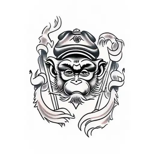 Three Wise Monkeys  tattoo design idea