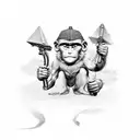 Three Wise Monkeys  tattoo design idea