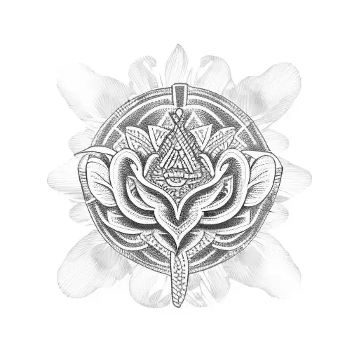 honey comb with coconut leaf tattoo design idea