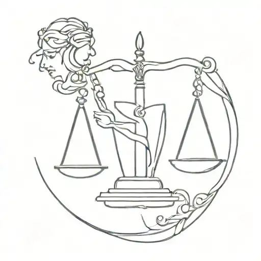themis scales tattoo design idea