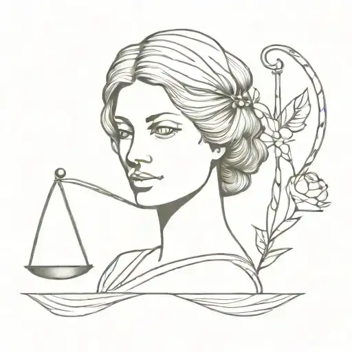 half themis and scales   tattoo design idea