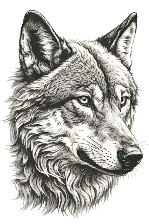 wolf head tattoo design idea