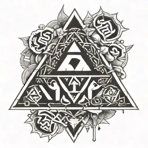 zelda triforce emblem black  tattoo design idea