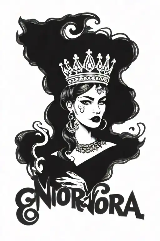 the name nora with a tiara surrounding it  tattoo design idea