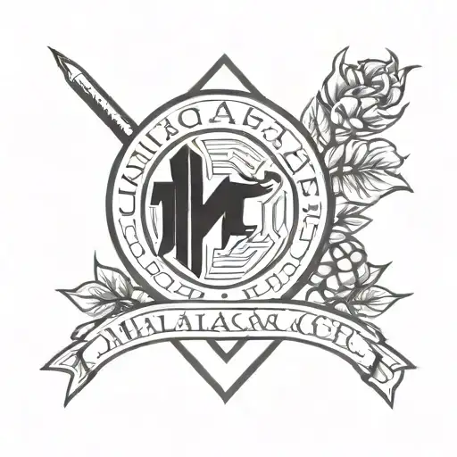 Combine the Malaga CF logo with a Rosaledal, symbolizing your passion for both your favorite team and your occupation tattoo design idea