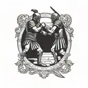 Gladiator fighting arena  tattoo design idea