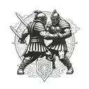 Gladiator fighting arena  tattoo design idea