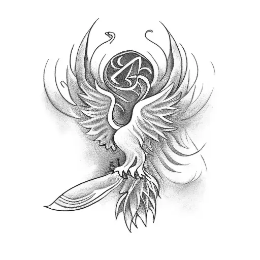 A tattoo of a quill pen transforming into a phoenix tattoo design idea
