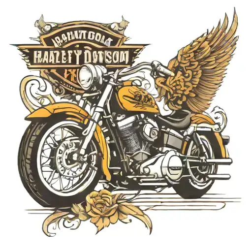 memorial harley davidson motorcycle tattoo design idea
