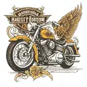 memorial harley davidson motorcycle tattoo design idea