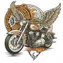 memorial harley davidson motorcycle tattoo design idea