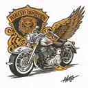 memorial harley davidson motorcycle tattoo design idea