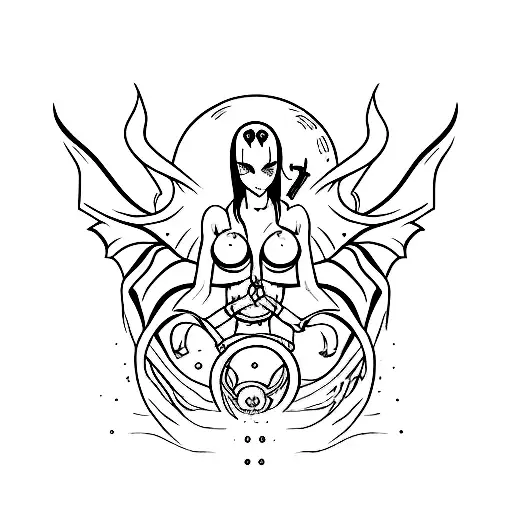 succubus womb symbol tattoo design idea