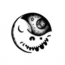 Cheshire Cat as the moon tattoo design idea