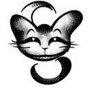 Cheshire Cat as the moon tattoo design idea