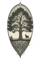 family tree silhouette tattoo design idea