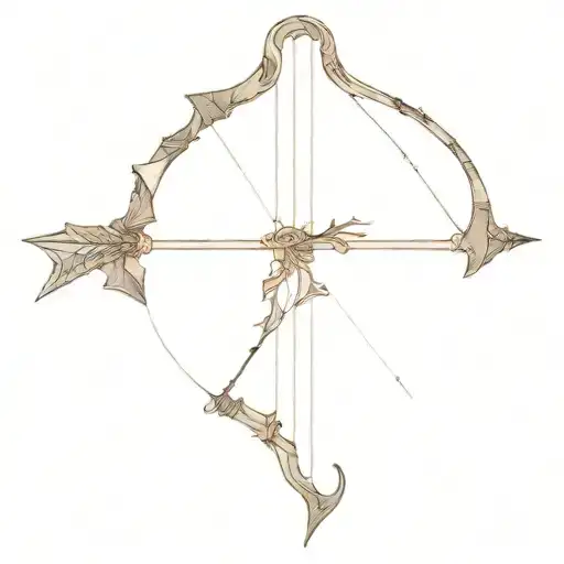 a bow and arrow tattoo design idea