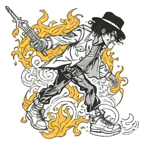 Michael Jackson and fire tattoo design idea