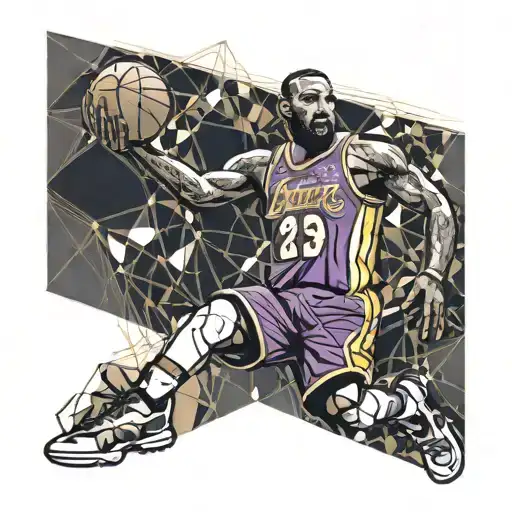 lebron james dunking as a laker tattoo design idea