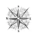 cross with compass tattoo design idea