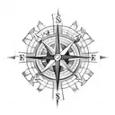 cross with compass tattoo design idea