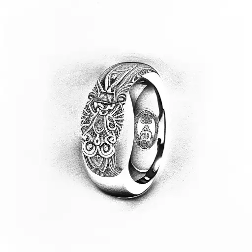 ring with initials c tattoo design idea