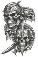Skulls Spartans warrior tattoo design idea