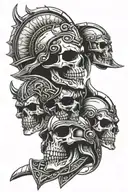 Skulls Spartans warrior tattoo design idea