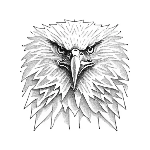 Eagle , Sticker, Exhilarated, Warm Colors, Pop Art, Contour, Vector, Whit tattoo design idea