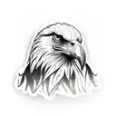 Eagle , Sticker, Exhilarated, Warm Colors, Pop Art, Contour, Vector, Whit tattoo design idea