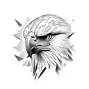 Eagle , Sticker, Exhilarated, Warm Colors, Pop Art, Contour, Vector, Whit tattoo design idea
