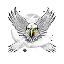 Eagle , Sticker, Exhilarated, Warm Colors, Pop Art, Contour, Vector, Whit tattoo design idea