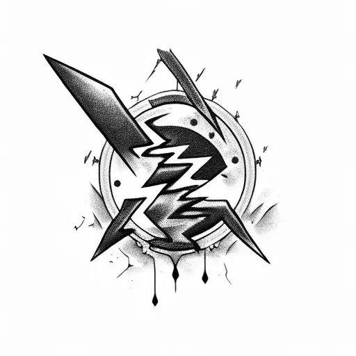 Traditional Lightning Bolt tattoo design idea