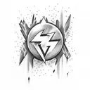 Simple traditional Lightning Bolt tattoo design idea