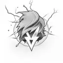 Simple traditional Lightning Bolt tattoo design idea