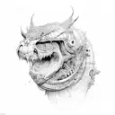 stratch style insanity  tattoo design idea