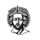 minimalistic forearm sleeve marcus aurelius including laurel wreath's  tattoo design idea