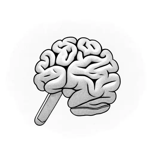 brain and playstation one controlloer tattoo design idea